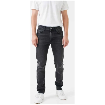 Nudie Jeans Herren vegan Jeans Slim Tapered Fit Lean Dean Black Eyes Grey