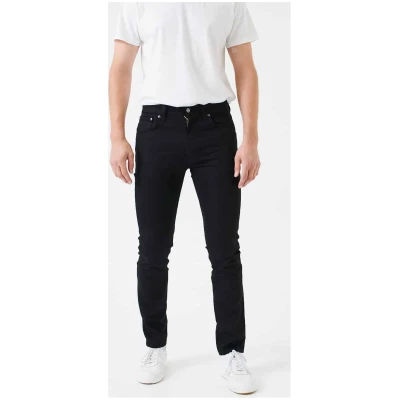 Nudie Jeans Herren vegan Jeans Slim Tapered Fit Lean Dean Ever Schwarz
