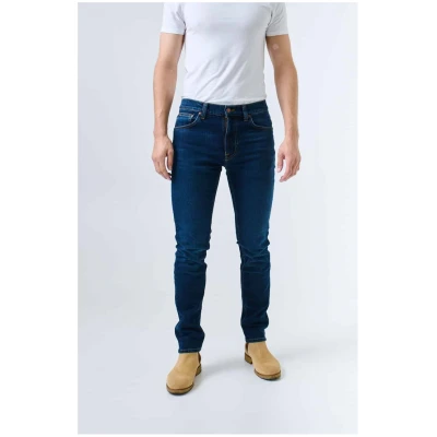 Nudie Jeans Herren vegan Jeans Slim Tapered Fit Lean Dean New Ink Blau
