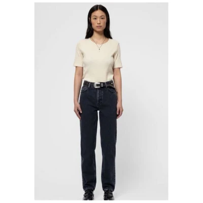 Nudie Jeans Relaxte Jeans - Lofty Lo - Black Vintage- aus Biobaumwolle
