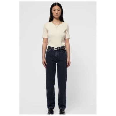 Nudie Jeans Relaxte Jeans - Lofty Lo - Black Vintage- aus Biobaumwolle