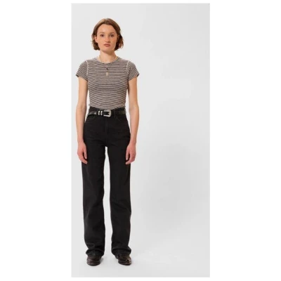 Nudie Jeans Wide Leg Jeans Clean Eileen - Smooth Black