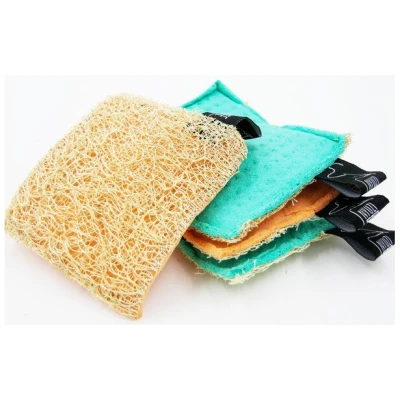 Nyuzi Blackwhite Spülschwamm | Upcycling Schwamm mit Luffa 4er set