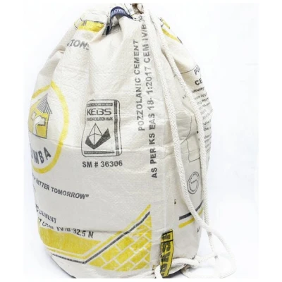 Nyuzi Blackwhite Wäschekorb | Upcycling Wäschesack, Seesack aus recyceltem Zementsack