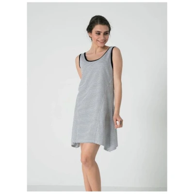 ORGANICATION Ärmelloses Gestreiftes Jersey-Kleid aus Bio-Baumwolle