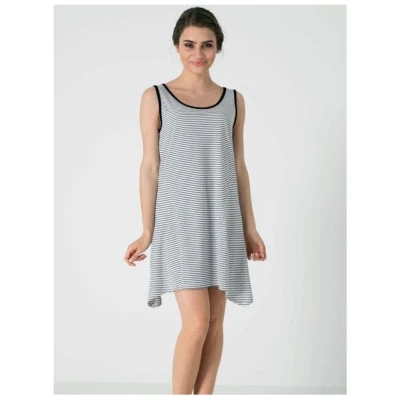 ORGANICATION Ärmelloses Gestreiftes Jersey-Kleid aus Bio-Baumwolle