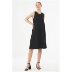 ORGANICATION Damen vegan Ärmelloses Jerseykleid Schwarz