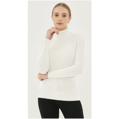ORGANICATION Damen vegan Rollkragenpullover Off White