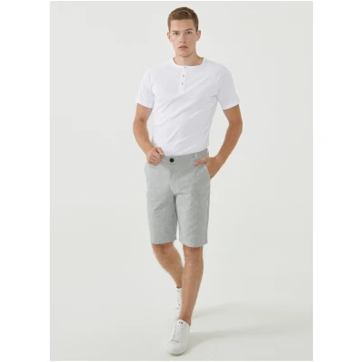 ORGANICATION Herren vegan Chino-Shorts Aus Bio-Baumwolle Weiß Gestreift