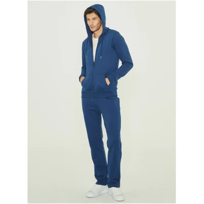ORGANICATION Herren vegan Sweatjacke Mit Kapuze Aus Bio-Baumwolle Navy