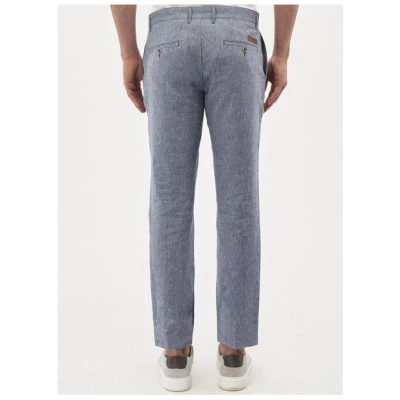 ORGANICATION Hose aus Leinen-Mix in Denim Optik