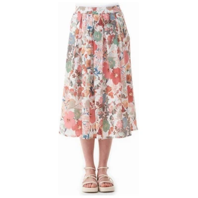 ORGANICATION Maxirock aus Bio-Baumwoll-Voile mit Blumenmuster