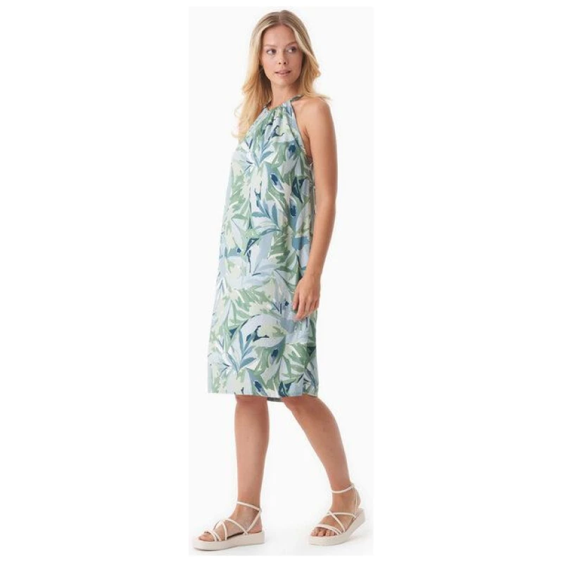 ORGANICATION Neckholder-Kleid aus LENZING ECOVERO mit Blattmuster