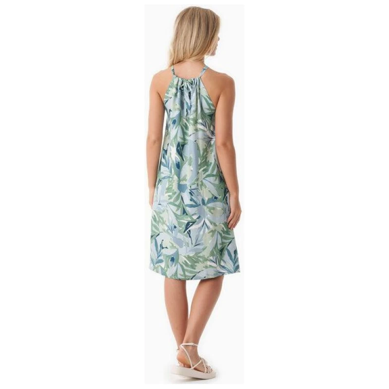 ORGANICATION Neckholder-Kleid aus LENZING ECOVERO mit Blattmuster
