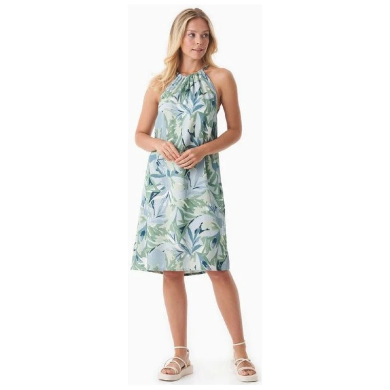 ORGANICATION Neckholder-Kleid aus LENZING ECOVERO mit Blattmuster
