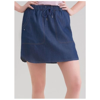 ORGANICATION Tencel Jeansrock mit Kordel und seitlicher Eingriffstaschen