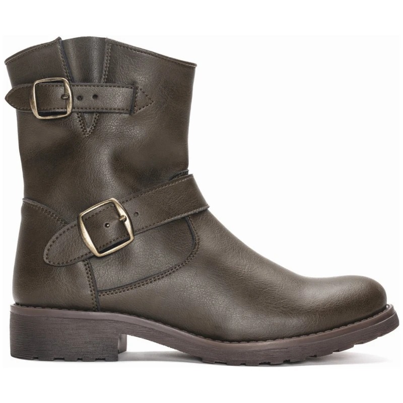 Odet Green Biker Ankle Vegan Boot
