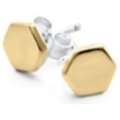 Ohrstecker Hexagon Messing