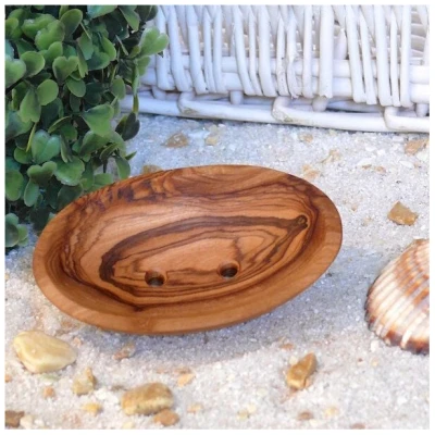 Olivenholz erleben Seifenschale oval, mini aus Olivenholz