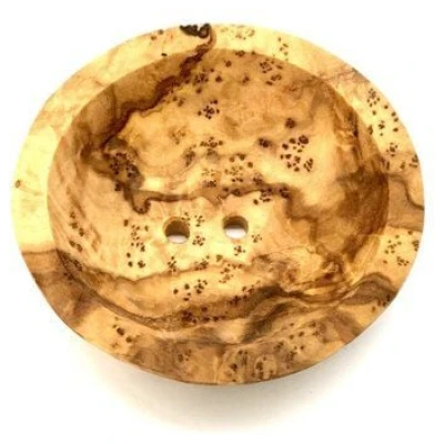 Olivenholz erleben Seifenschale rund ⌀ 8 cm aus Olivenholz