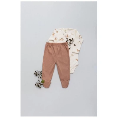 Organic by Feldman Baby Leggings mit Füßen, Ribbed-Jersey, Strampelhose