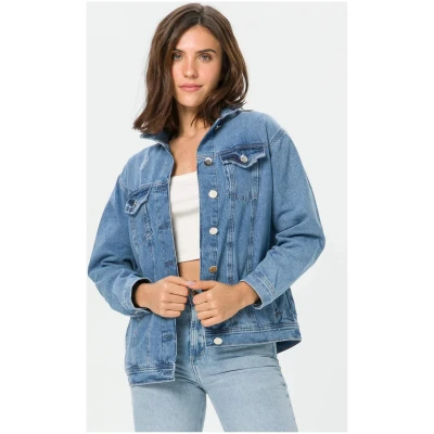 Oversized Denim Jacket Women - Light Wash