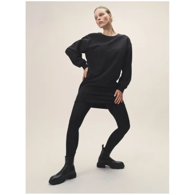 Oversized Sweatshirt Dress Black - Organic Cotton
