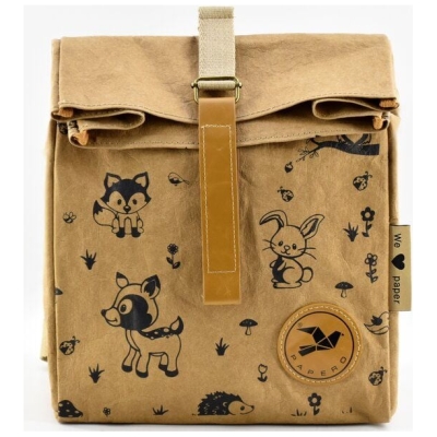 PAPERO Rucksack aus Kraft Papier COUGAR KIDS 8 L leicht, reißfest und wasserfest nachhaltig für Kinder