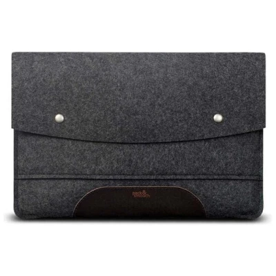 Pack & Smooch MacBook Air 15 Sleeve, MacBook Air 15 Hülle aus Wollfilz und pflanzlich gegerbtem Leder aus Italien