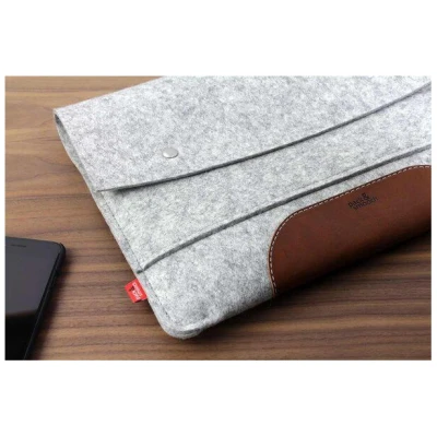 Pack & Smooch Macbook Pro 14" Hülle Hampshire aus Leder und 100% Wollfilz (Mulesing-frei)