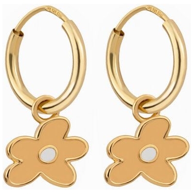 Paeoni Colors Blumen-Creolen, Ohrringe aus 18k Gold Vermeil, 925 Sterling Silber