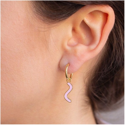 Paeoni Colors Curvy-Creolen, Ohrringe aus 18k Gold Vermeil, 925 Sterling Silber