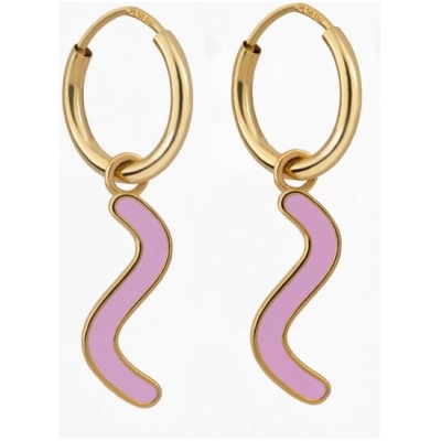 Paeoni Colors Curvy-Creolen, Ohrringe aus 18k Gold Vermeil, 925 Sterling Silber