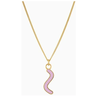 Paeoni Colors Halskette mit Curvy-Anhänger aus 18k Gold Vermeil, 925 Sterling Silber