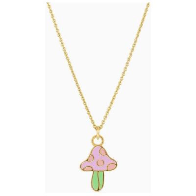 Paeoni Colors Halskette mit Pilz-Anhänger aus 18k Gold Vermeil, 925 Sterling Silber
