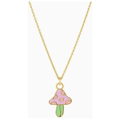 Paeoni Colors Halskette mit Pilz-Anhänger aus 18k Gold Vermeil, 925 Sterling Silber