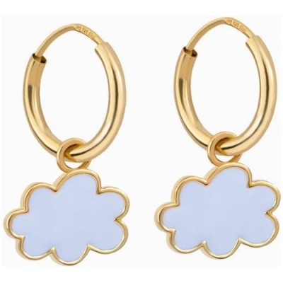 Paeoni Colors Wolken-Creolen, Ohrringe aus 18k Gold Vermeil, 925 Sterling Silber