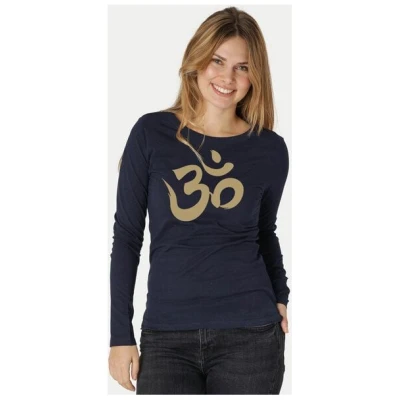 Peaces.bio - handbedruckte Biomode Bio-Damen-Langarmshirt "OM"