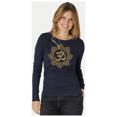 Peaces.bio - handbedruckte Biomode Bio-Damen-Langarmshirt classic OHM