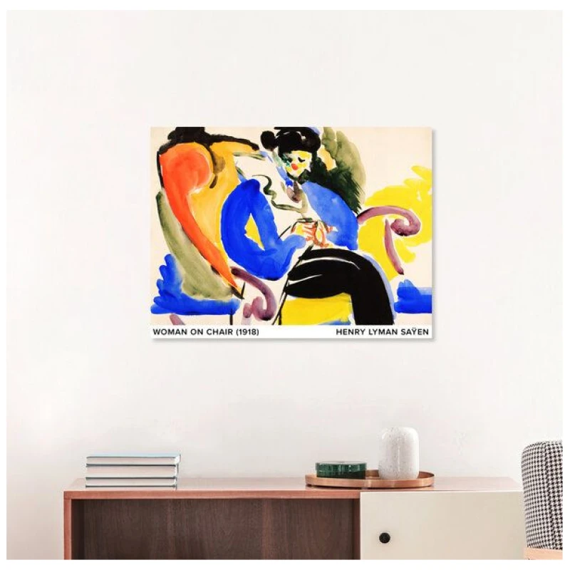 Photocircle Poster / Leinwandbild / Kunst - Henry Lyman Saÿen: Frau auf Stuhl