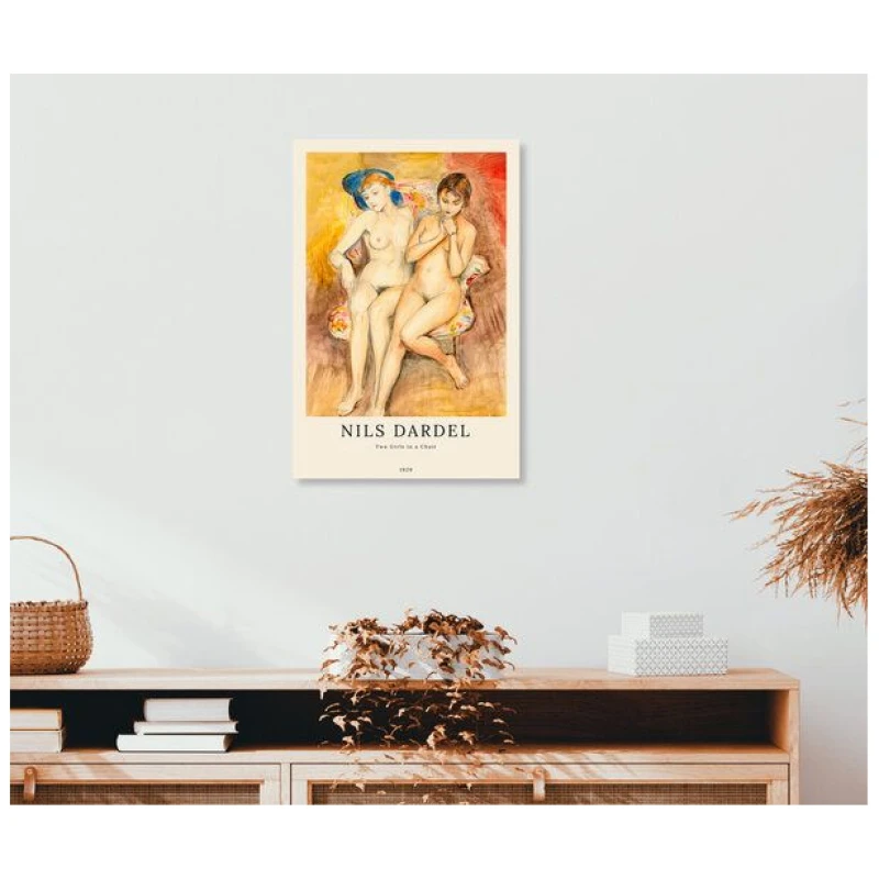 Photocircle Poster / Leinwandbild / Kunst - Nils Dardel: Zwei Mädchen auf einem Stuhl