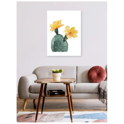 Photocircle Poster / Leinwandbild - Mantika Botanical Kaktusblumen gelb