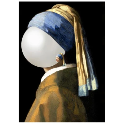 Photocircle Poster / Leinwandbild - Pearl with a girl earring
