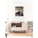 Photocircle Poster / Leinwandbild - Vilhelm Hammersh⌀i: Interieur mit Ida auf einem weißen Stuhl
