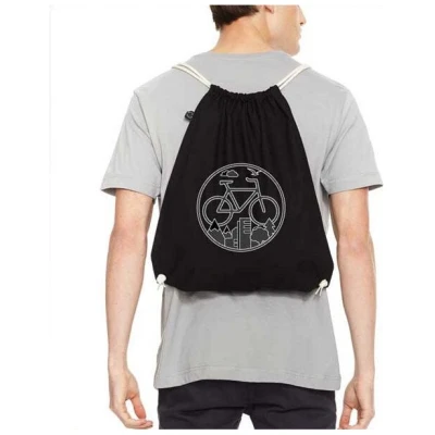 Picopoc Turnbeutel Fahrrad / Gym Bag / Rucksack in Schwarz & Weiß aus Biobaumwolle