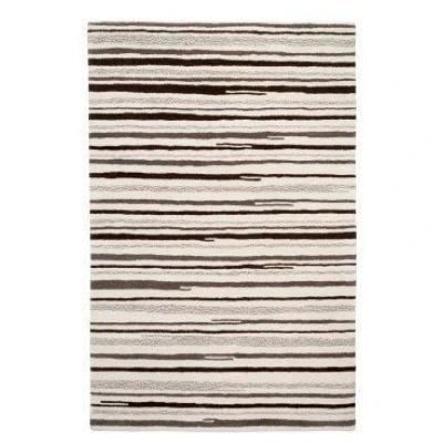 Prolana Handgefertigter Flor-Teppich Tuft "Stripes" aus Wolle - versch. Größen