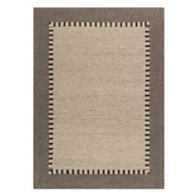 Prolana Handgefertigter Flor-Teppich Tuft "Tape" aus Wolle in Beige - versch. Größen