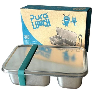 Pura Lunch - Edelstahl Brotdose mit 2 Fächern
