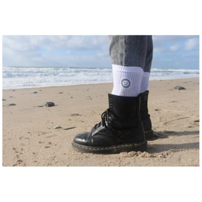 Purewater Bio Tennissocken, Motiv Sonne, handbestickt