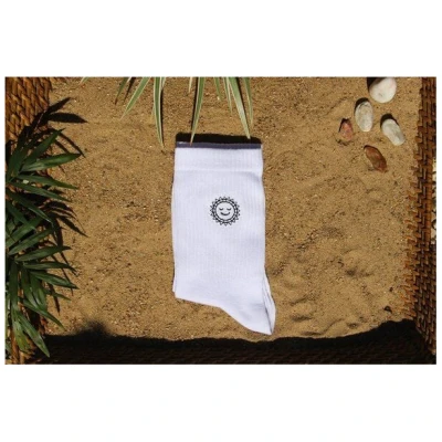 Purewater Bio Tennissocken, Motiv Sonne, handbestickt